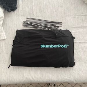 SlumberPod 2.0 Sleep Canopy, Black with Turquoise Accents